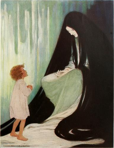 Imagem: Jessie Willcox Smith, At the back of the North Wind, 1919.